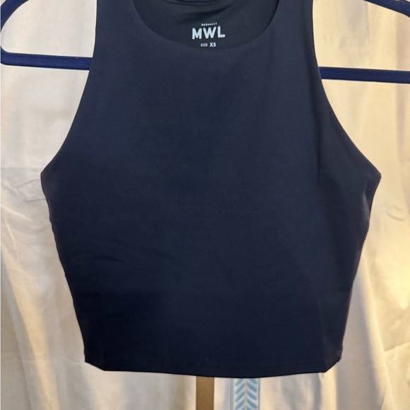 Madewell MWL Form Racerback Crop Top in Dark Nightfall NWT SZ XS - Picture 3 of 7